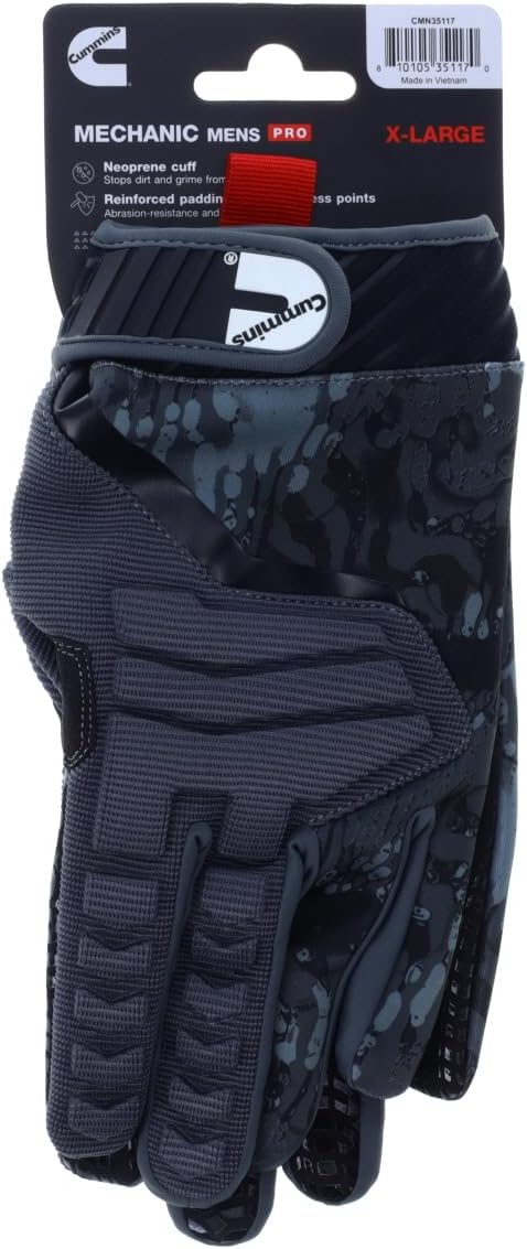 Cummins Pro Mechanic Glove - Professional Tool Grip Mechanics Work Gloves for Men Women with Impact Protection, Large