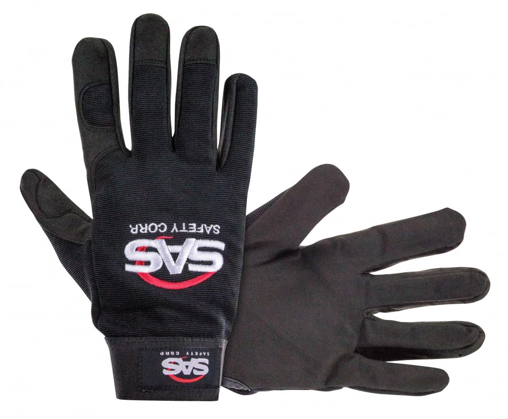 SAS Safety 6653 Mechanic's Pro Tool Safety Gloves, Black, Large