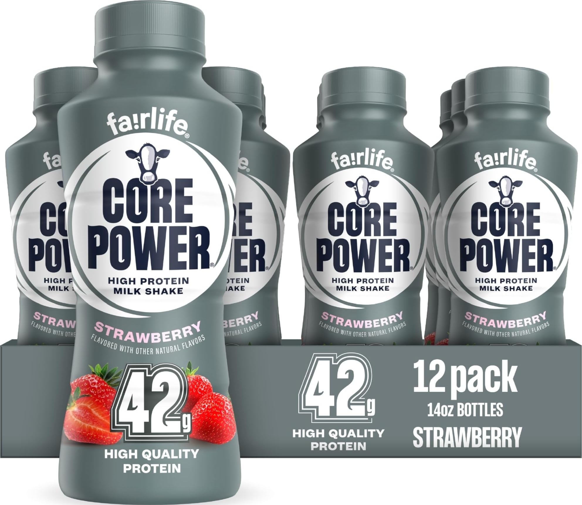 Core Power Fairlife Elite 42g High Protein Milk Shakes For kosher diet, Ready to Drink for Workout Recovery, Chocolate, 14 Fl Oz (Pack of 12), Liquid, Bottle