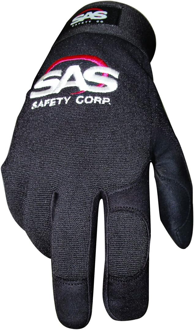 SAS Safety 6653 Mechanic's Pro Tool Safety Gloves, Black, Large